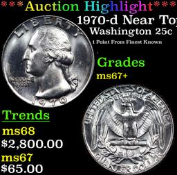 ***Auction Highlight*** 1970-d Washington Quarter Near Top Pop! 25c Graded ms67+ By SEGS (fc)