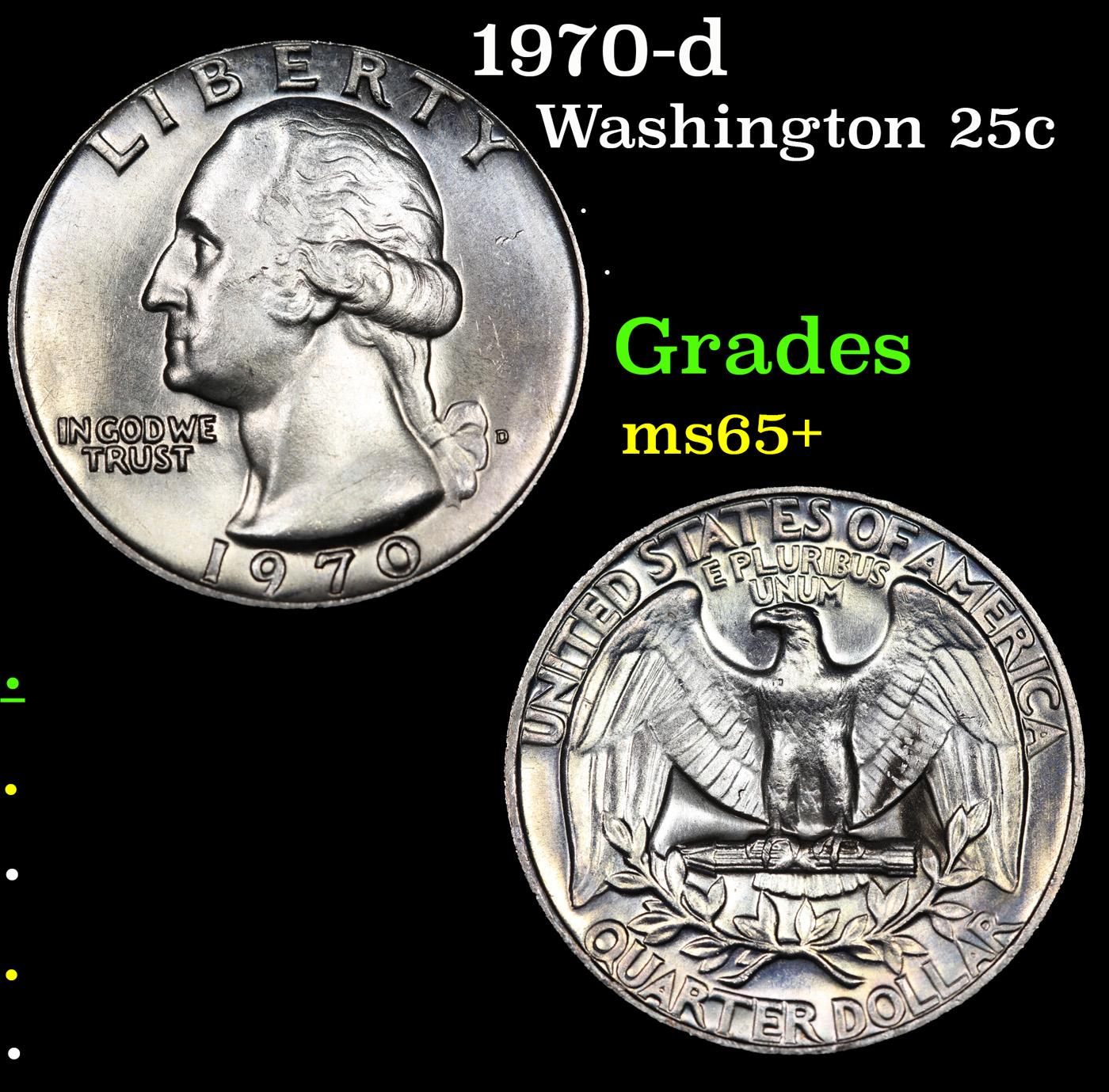 1970-d Washington Quarter 25c Grades GEM+ Unc