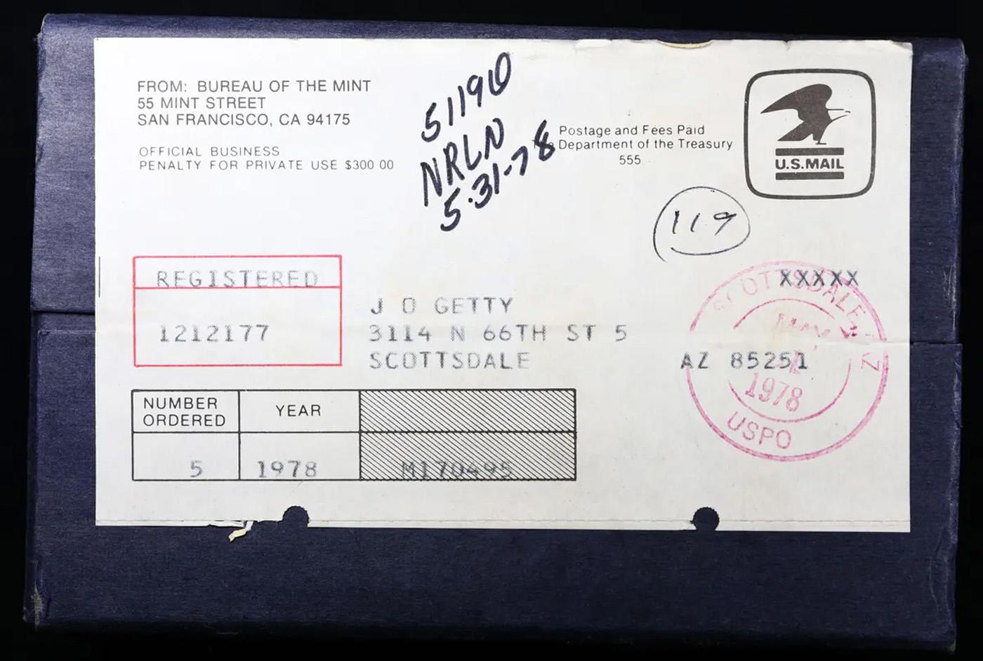 Original sealed box 5- 1978 United States Mint Proof Sets