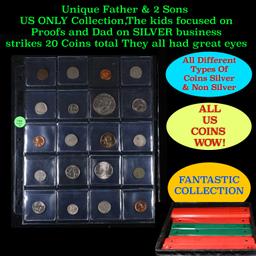 Unique Father & 2 Sons US ONLY Collection,The kids focused on Proofs and Dad on SILVER business stri