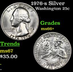 1976-s Silver Washington Quarter 25c Grades GEM++ Unc