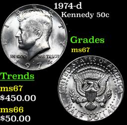 1974-d Kennedy Half Dollar 50c Grades GEM++ Unc