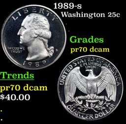 Proof 1989-s Washington Quarter 25c Grades GEM++ Proof Deep Cameo