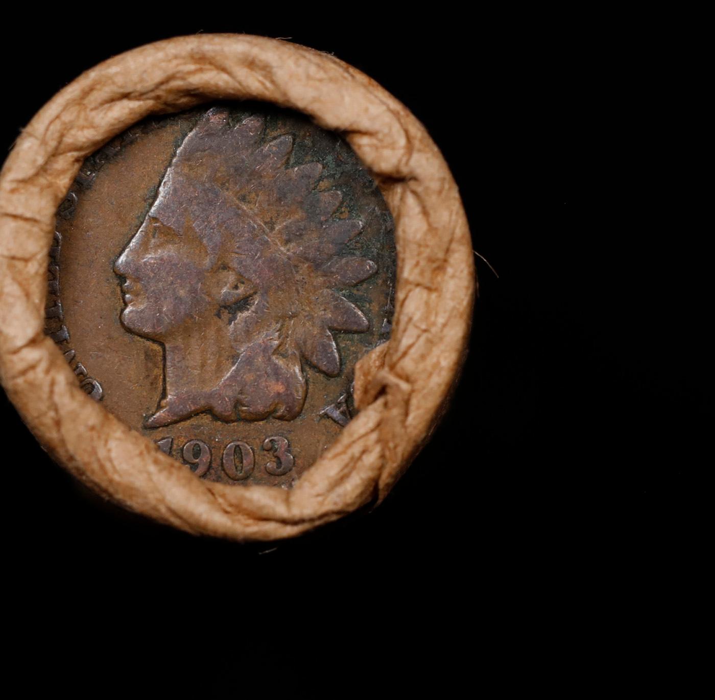 Small Cent Mixed Roll Orig Brandt McDonalds Wrapper, 1913-d Lincoln Wheat end, 1903 Indian other end