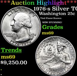 ***Auction Highlight*** 1976-s Silver Washington Quarter TOP POP! 25c Graded ms69 By SEGS (fc)