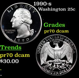 Proof 1990-s Washington Quarter 25c Grades GEM++ Proof Deep Cameo