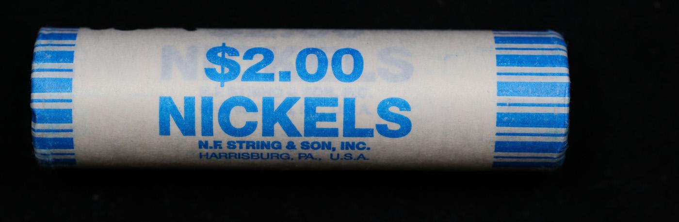 BU Shotgun Jefferson 5c roll, 2002-p 40 pcs N.F. String & Son $2 Nickel Wrapper