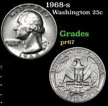 Proof 1968-s Washington Quarter 25c Grades GEM++ Proof
