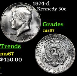 1974-d Kennedy Half Dollar 50c Grades GEM++ Unc