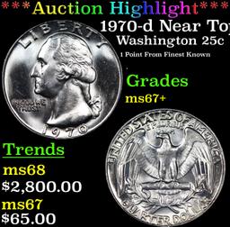 ***Auction Highlight*** 1970-d Washington Quarter Near Top Pop! 25c Graded ms67+ By SEGS (fc)