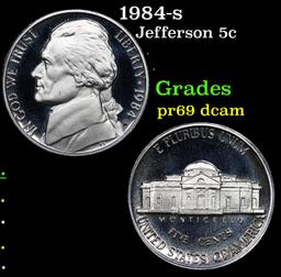 Proof 1984-s Jefferson Nickel 5c Grades GEM++ Proof Deep Cameo