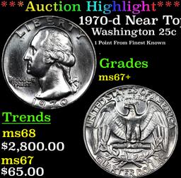 ***Auction Highlight*** 1970-d Washington Quarter Near Top Pop! 25c Graded ms67+ By SEGS (fc)