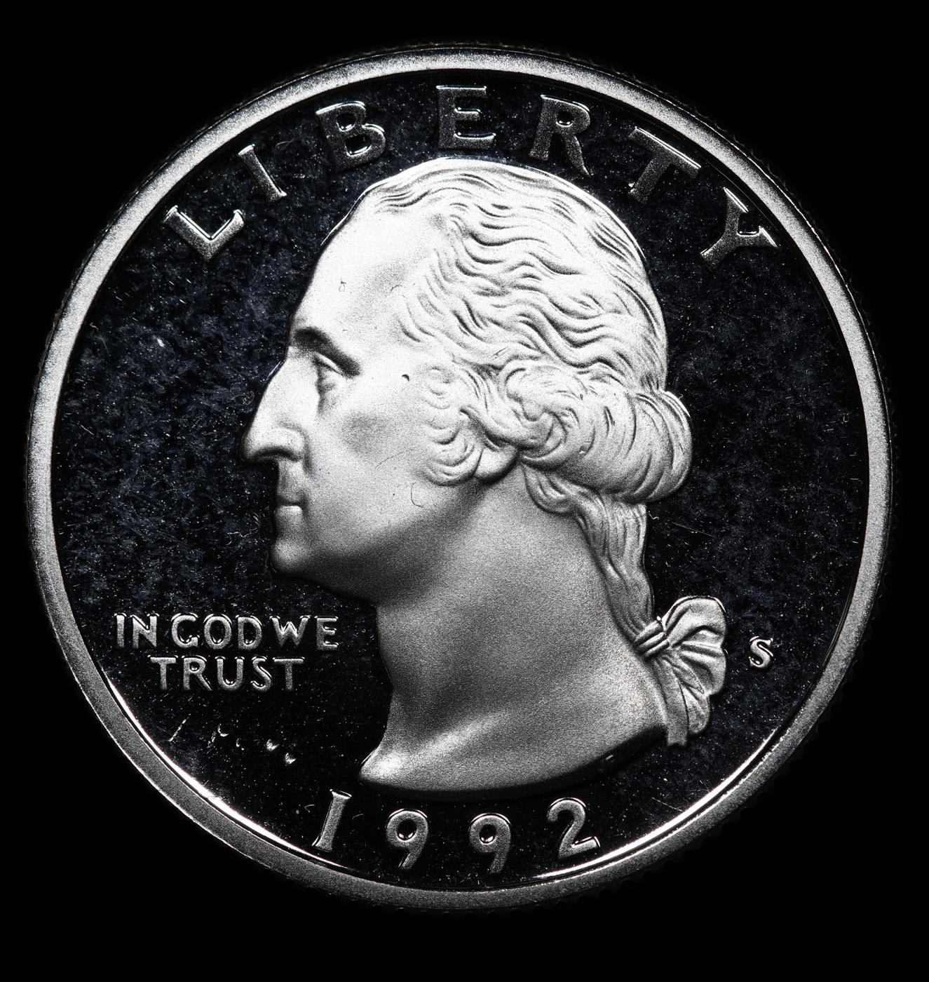 Proof 1992-s Silver Washington Quarter 25c Grades GEM++ Proof Deep Cameo