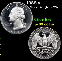 Proof 1988-s Washington Quarter 25c Grades GEM++ Proof Deep Cameo