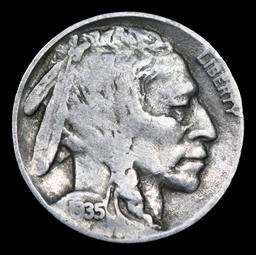 1935-p Buffalo Nickel 5c Grades vf+