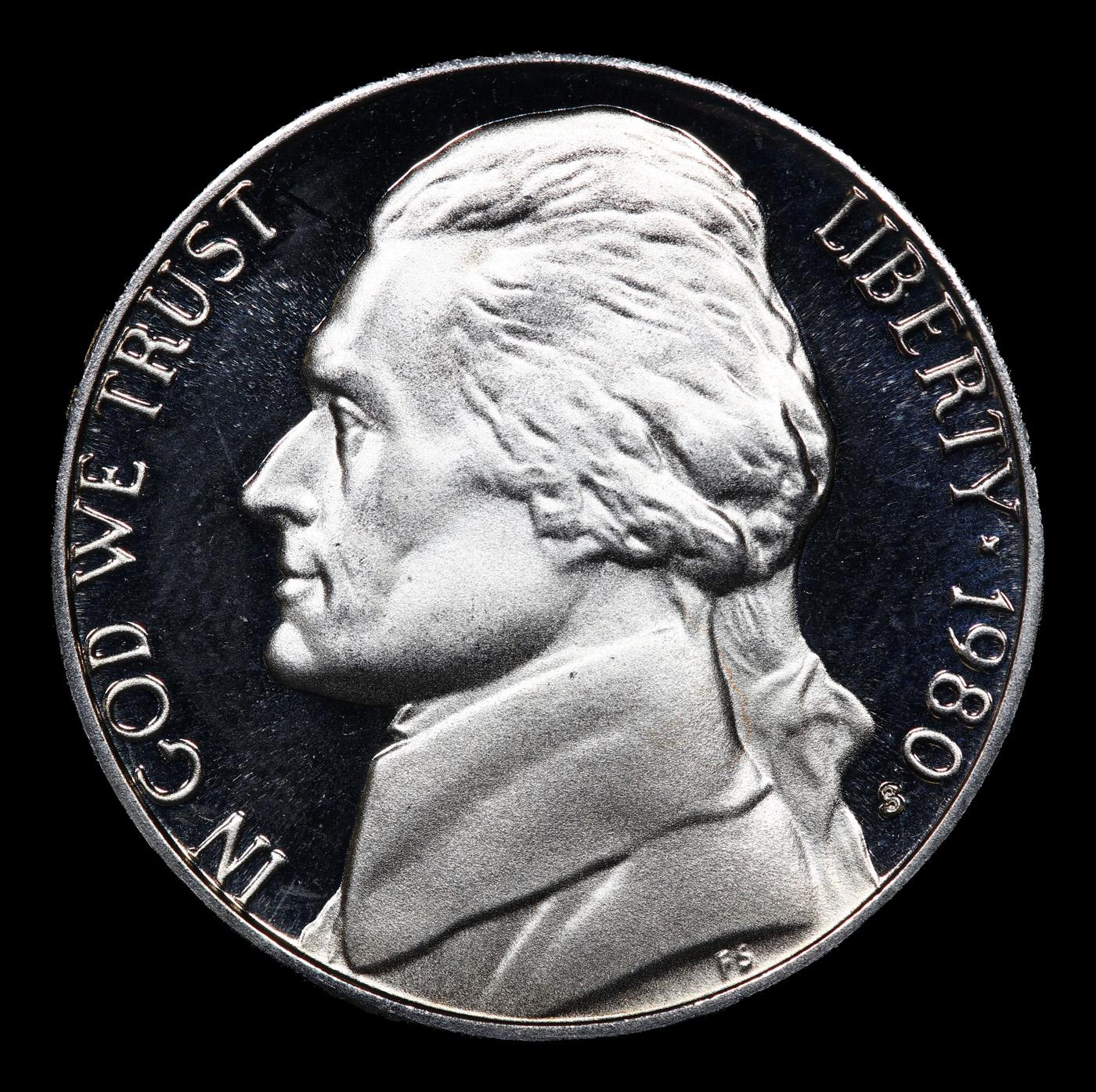Proof 1980-s Jefferson Nickel 5c Graded pr70 dcam By SEGS