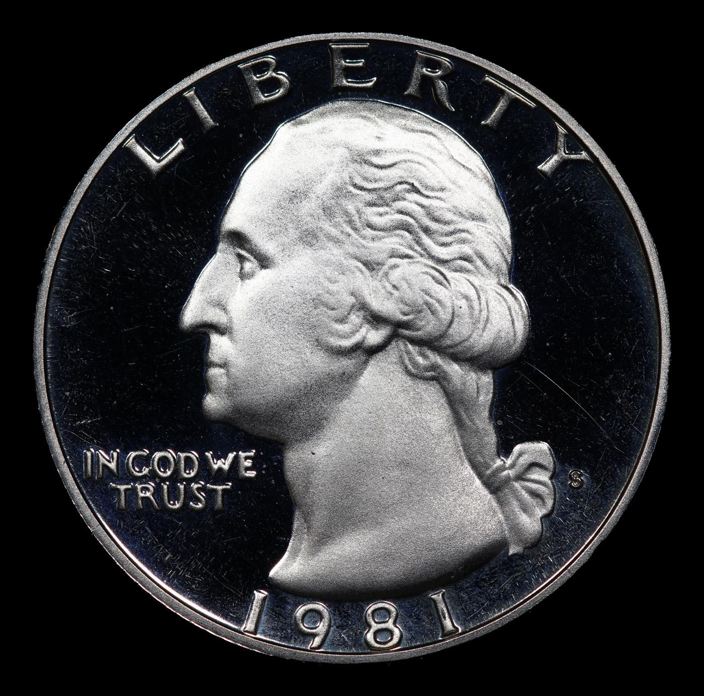 Proof 1981-s Washington Quarter 25c Grades GEM++ Proof Deep Cameo