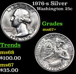 1976-s Silver Washington Quarter 25c Grades Gem++ Unc