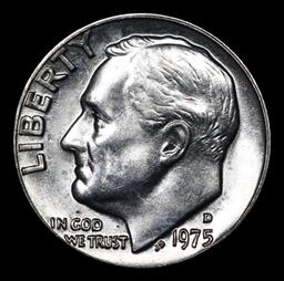 1975-d Roosevelt Dime 10c Grades GEM++ Unc