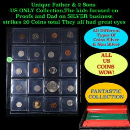 Unique Father & 2 Sons US ONLY Collection,The kids focused on Proofs and Dad on SILVER business stri