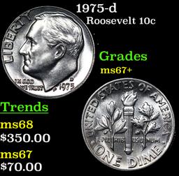 1975-d Roosevelt Dime 10c Grades Gem++ Unc