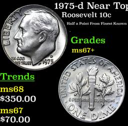 1975-d Roosevelt Dime Near Top Pop! 10c Graded ms67+ By SEGS