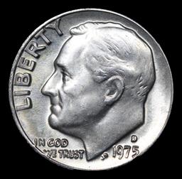 1975-d Roosevelt Dime 10c Grades GEM++ Unc