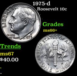 1975-d Roosevelt Dime 10c Grades GEM++ Unc