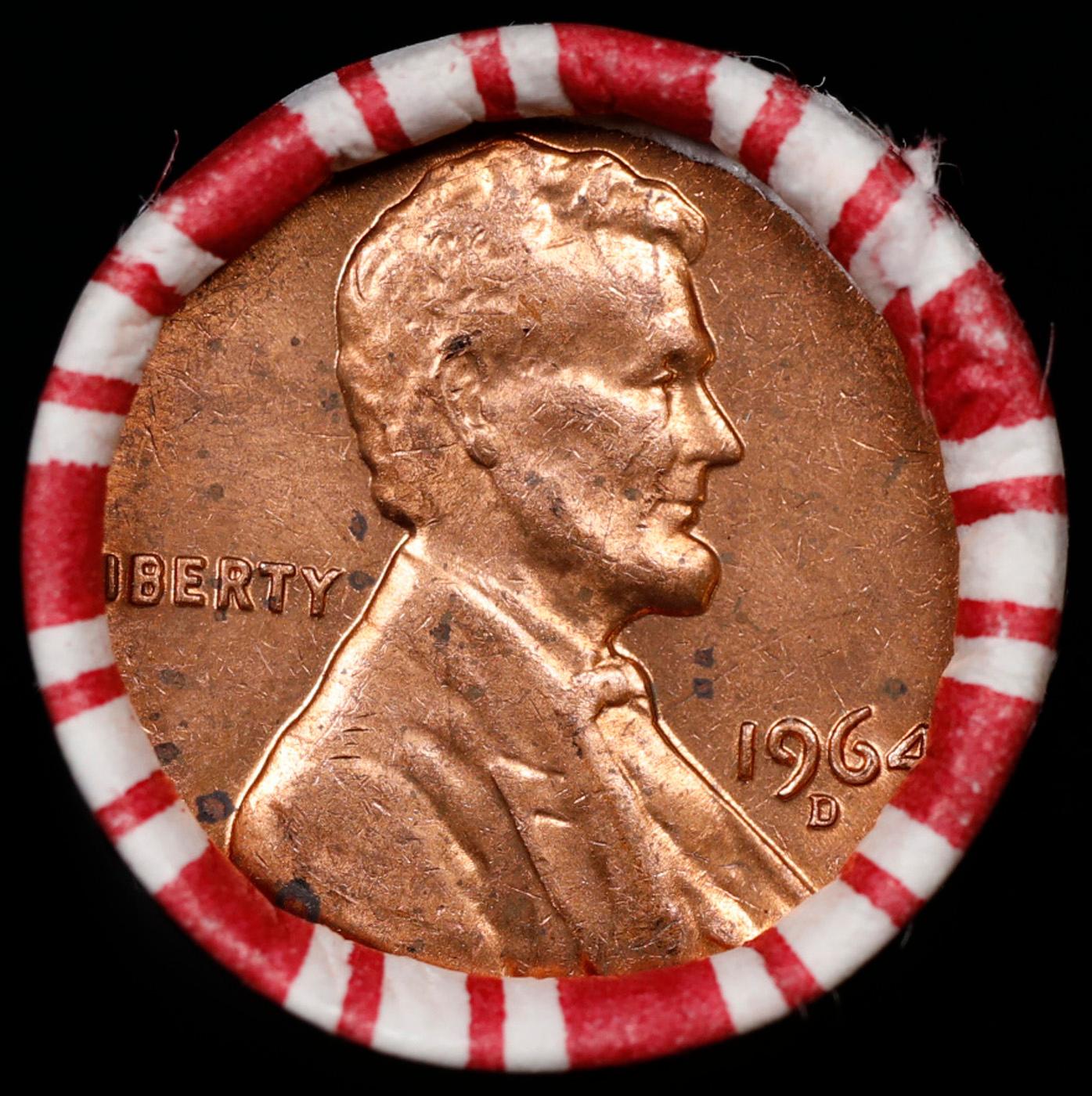 CRAZY Penny Wheel Buy THIS 1964-d solid Red BU Lincoln 1c roll & get 1-10 BU Red rolls FREE WOW