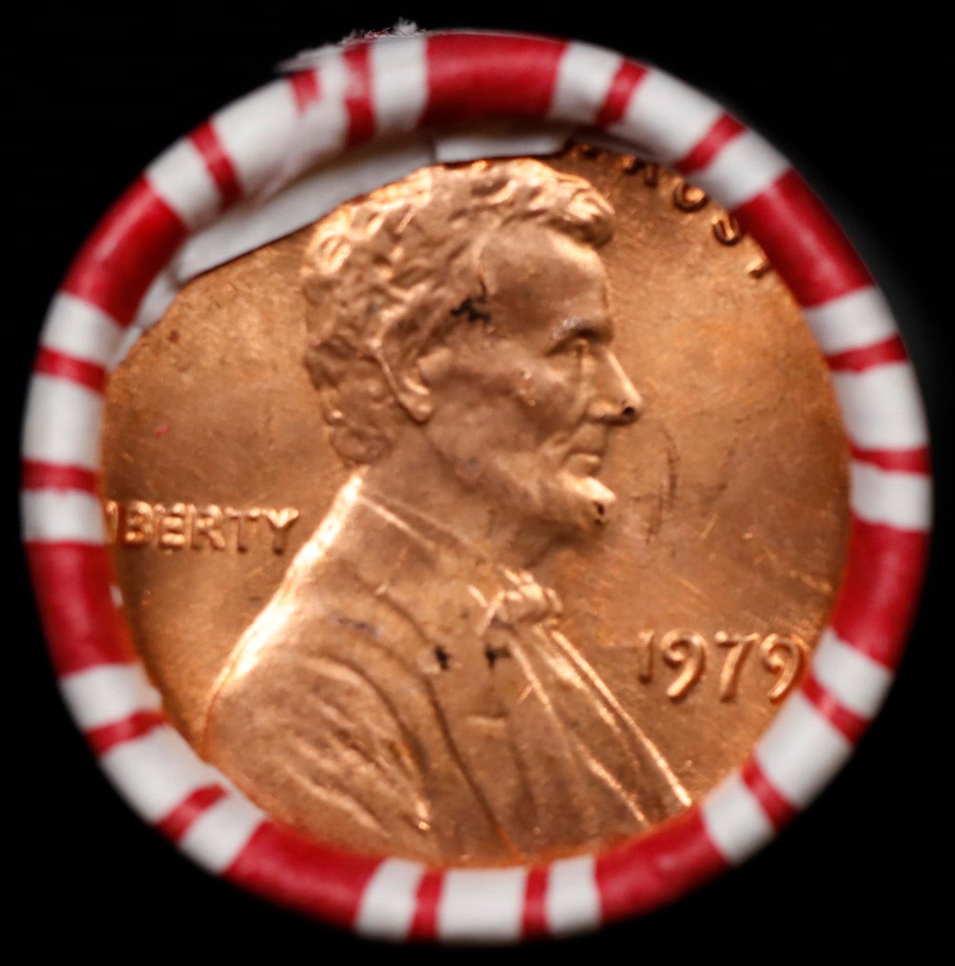 1-10 FREE BU RED Penny rolls with win of this 1979-p SOLID RED BU Lincoln 1c roll incredibly FUN whe