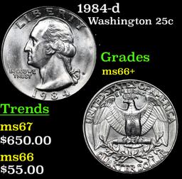 1984-d Washington Quarter 25c Grades GEM++ Unc