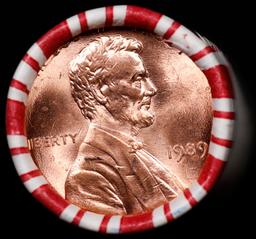 CRAZY Penny Wheel Buy THIS 1989-p solid Red BU Lincoln 1c roll & get 1-10 BU Red rolls FREE WOW