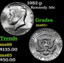 1982-p Kennedy Half Dollar 50c Grades GEM+ Unc