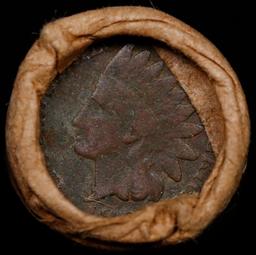 Lincoln Wheat Cent 1c Mixed Roll Orig Brandt McDonalds Wrapper, 1918-s end, 1899 Indian other end