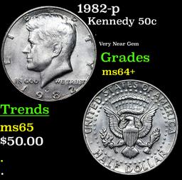 1982-p Kennedy Half Dollar 50c Grades Choice+ Unc