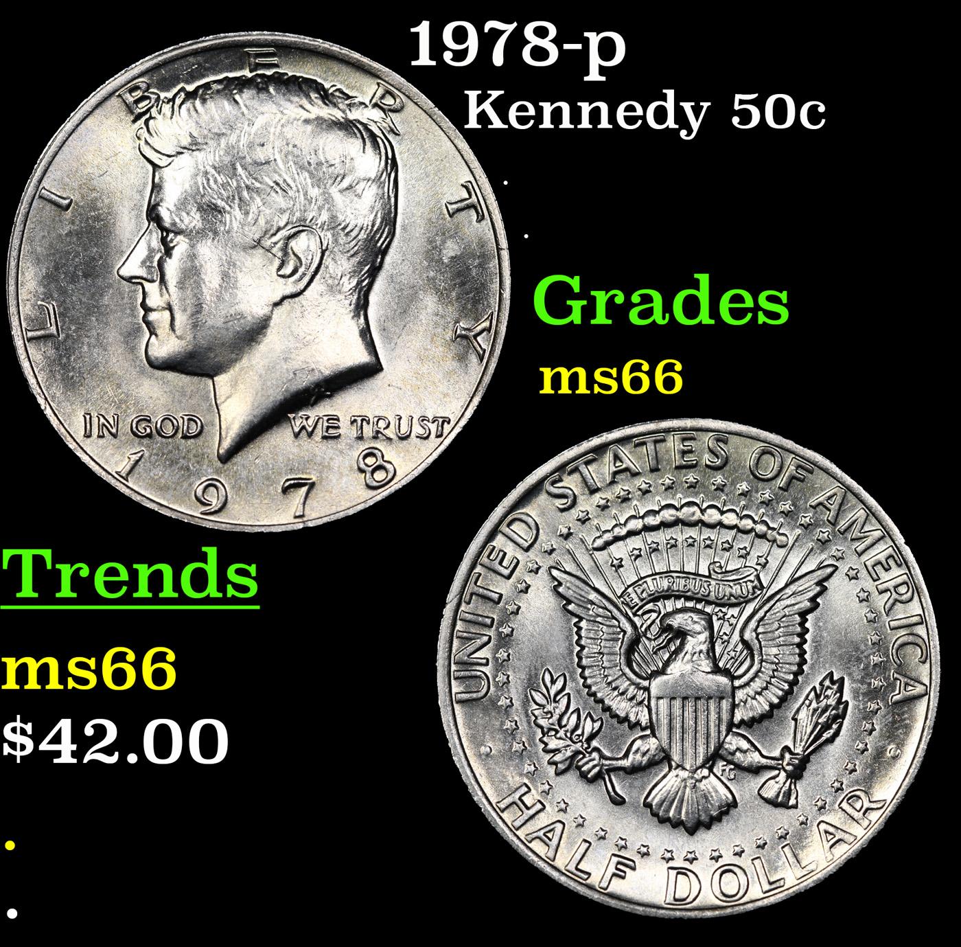 1978-p Kennedy Half Dollar 50c Grades GEM+ Unc