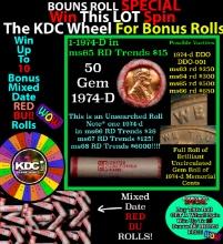CRAZY Penny Wheel Buy THIS 1974-d solid Red BU Lincoln 1c roll & get 1-10 BU Red rolls FREE WOW
