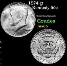 1974-p Kennedy Half Dollar 50c Grades GEM Unc