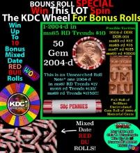 CRAZY Penny Wheel Buy THIS 2004-d solid Red BU Lincoln 1c roll & get 1-10 BU Red rolls FREE WOW
