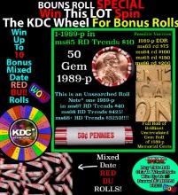 CRAZY Penny Wheel Buy THIS 1989-p solid Red BU Lincoln 1c roll & get 1-10 BU Red rolls FREE WOW