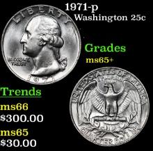 1971-p Washington Quarter 25c Grades GEM+ Unc