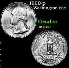 1990-p Washington Quarter 25c Grades GEM+ Unc