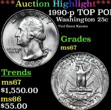 ***Auction Highlight*** 1990-p Washington Quarter TOP POP! 25c Graded ms67 By SEGS (fc)