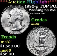 ***Auction Highlight*** 1990-p Washington Quarter TOP POP! 25c Graded ms67 By SEGS (fc)