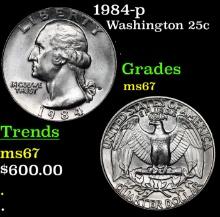 1984-p Washington Quarter 25c Grades GEM++ Unc