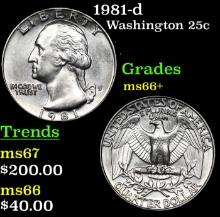 1981-d Washington Quarter 25c Grades GEM++ Unc