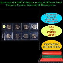 Fantastic Page of 8 Kennedy Half Dollars