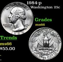 1984-p Washington Quarter 25c Grades GEM+ Unc