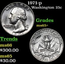 1971-p Washington Quarter 25c Grades GEM+ Unc