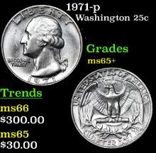 1971-p Washington Quarter 25c Grades GEM+ Unc